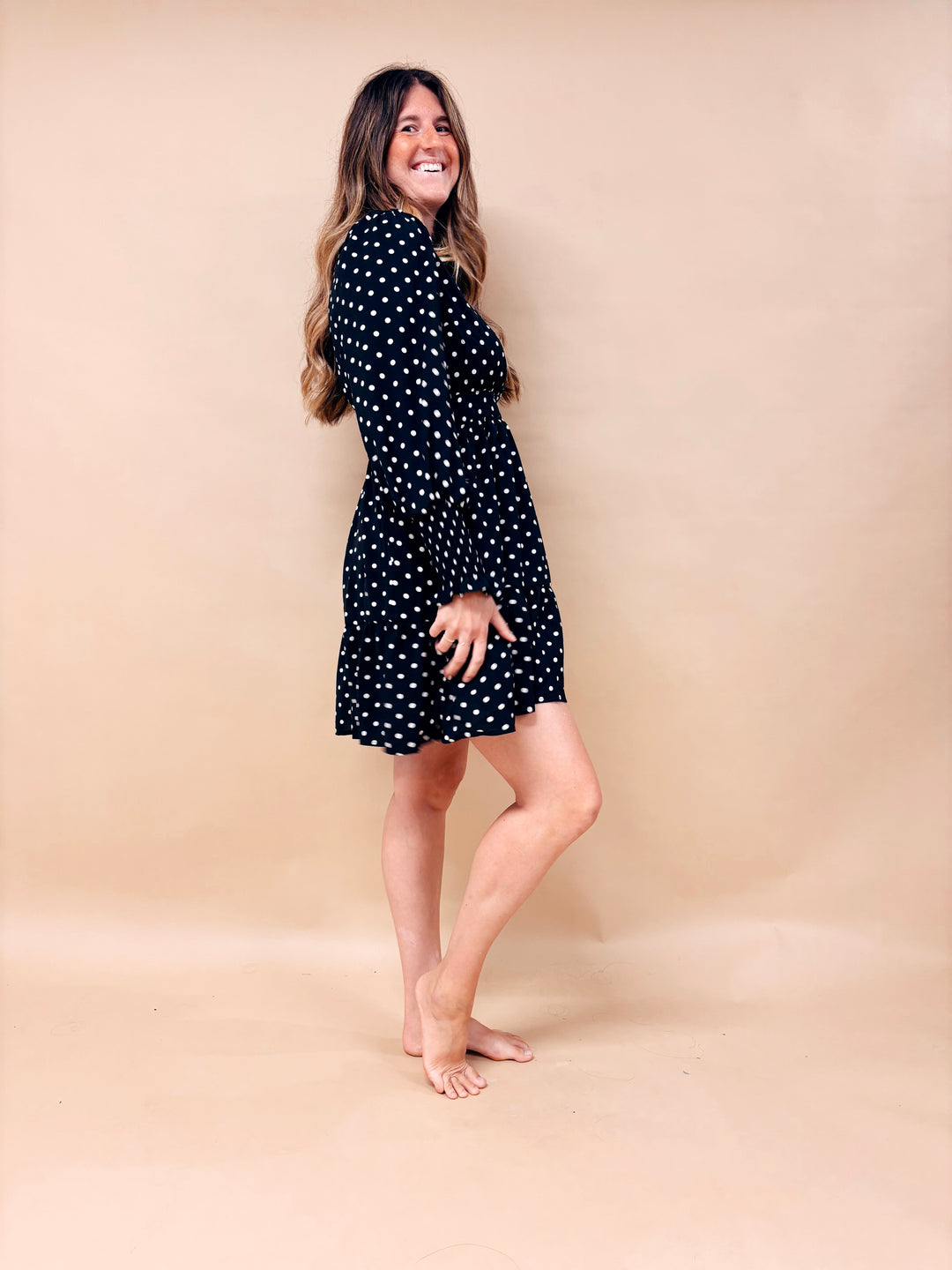 Sophia Polka Dot Ruffle Mini Dress