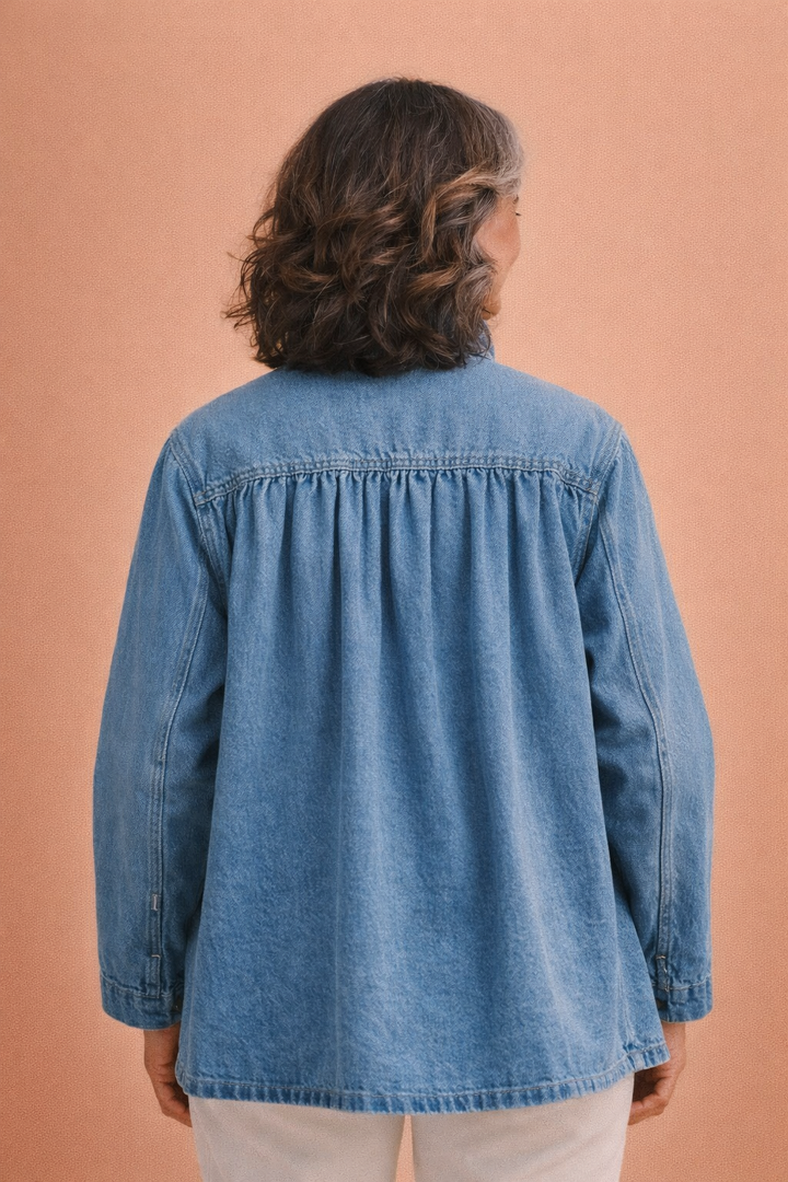 Sam Stand Collar Relaxed Denim Jacket