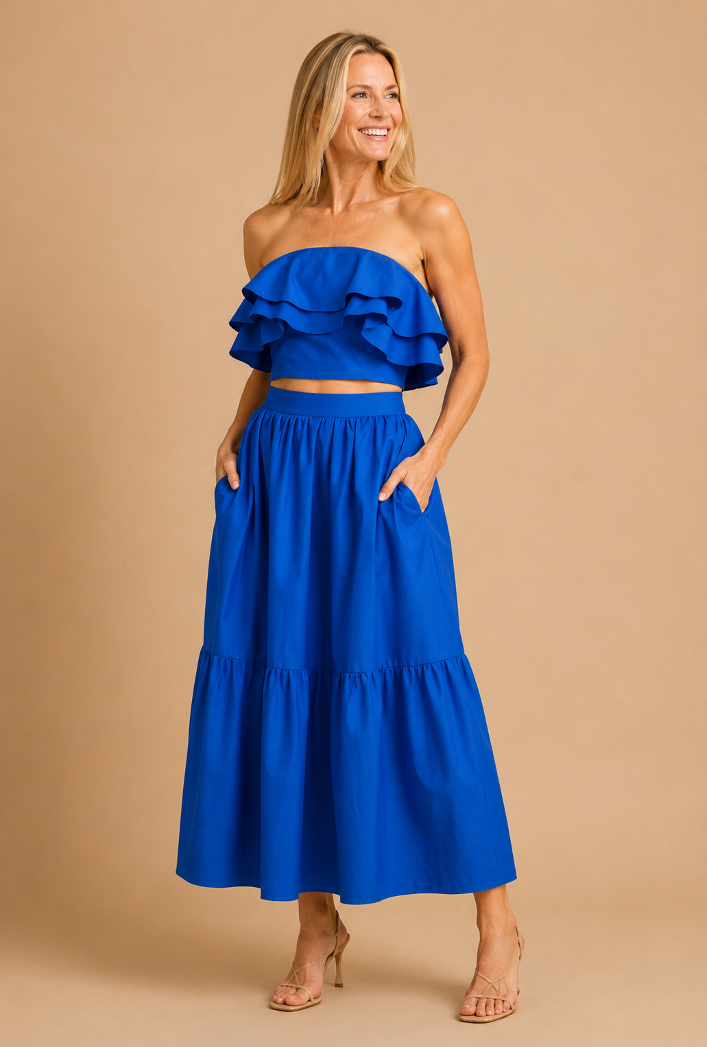 Genevieve Tiered Ruffle Tube Top