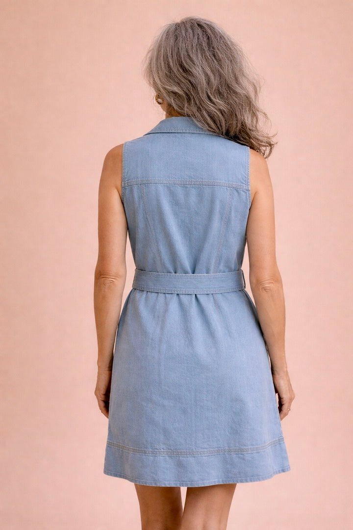 Uma Denim Collared Button Down Mini Dress
