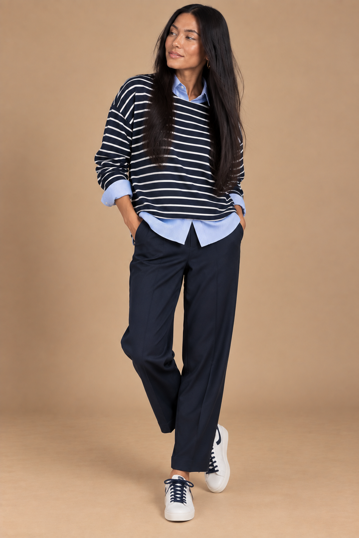 Riley Relaxed Stripe Drop Shoulder Mariner Top