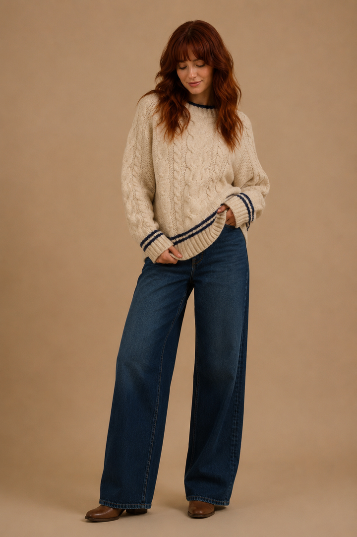 Eudora Oversized Cable Knit Sweater