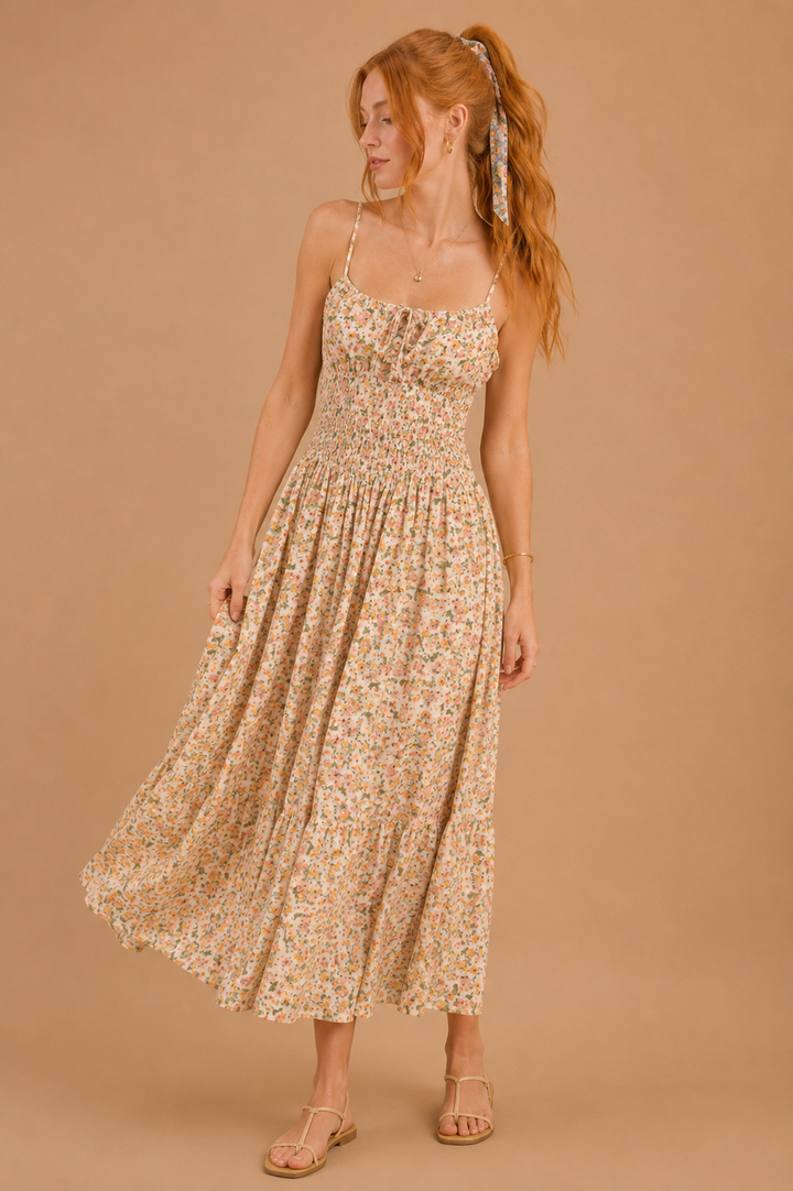 Natalie Floral Sleeveless Maxi Dress