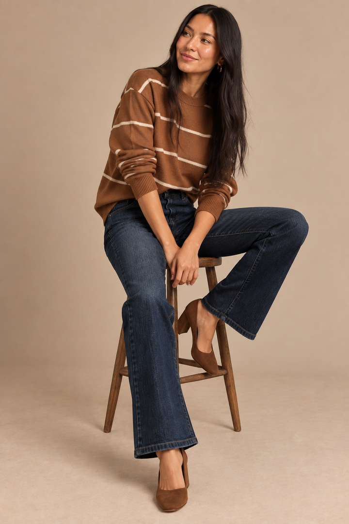 Lilah Striped Crewneck Sweater