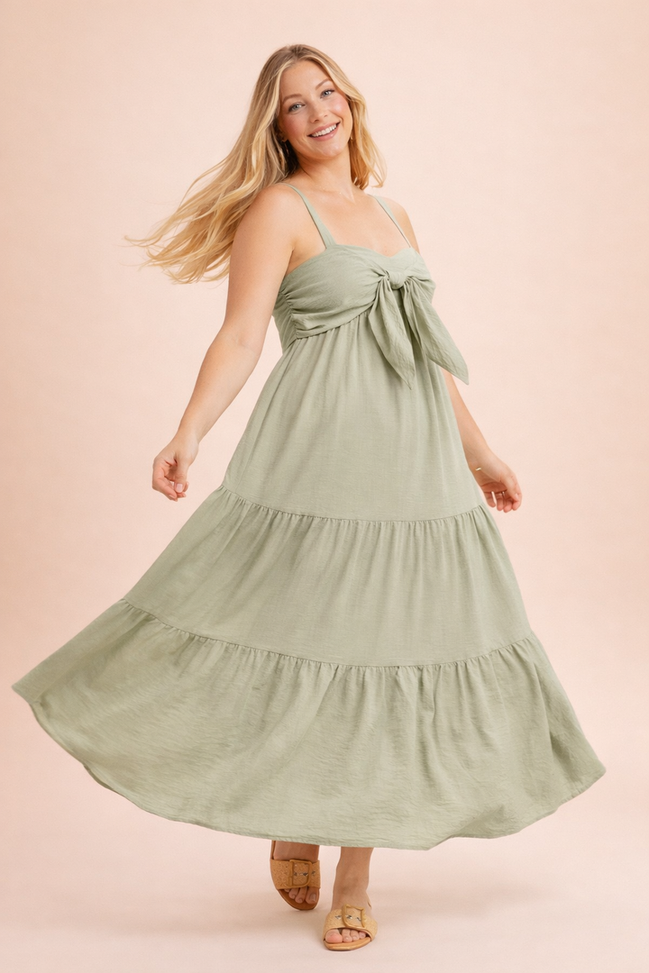 Sara Self Tie Front Maxi Dress