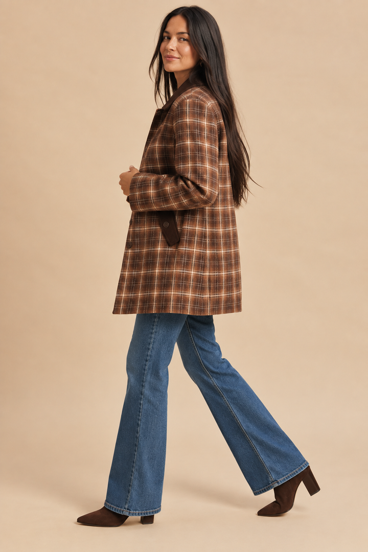 Pippa Plaid Relaxed Barn Jacket