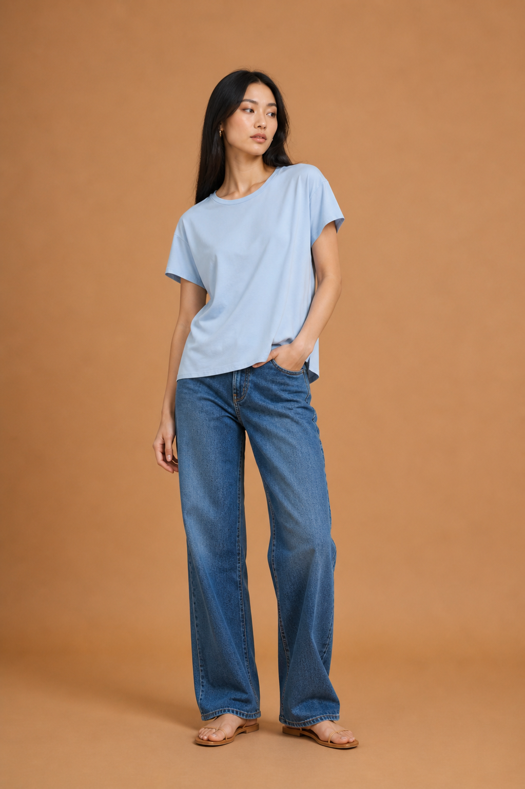 Alina Bamboo Modal Oversized Crewneck Tee