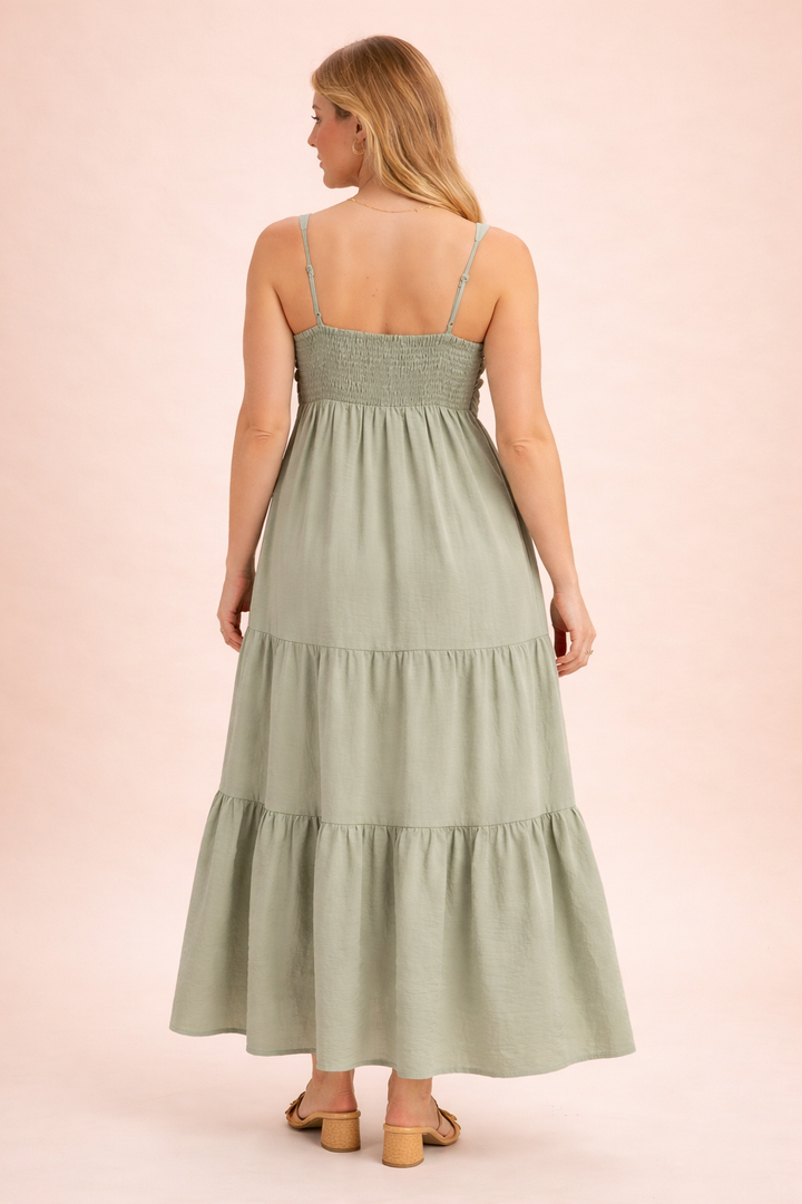 Sara Self Tie Front Maxi Dress