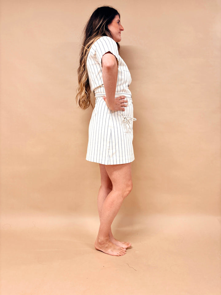 Evann Striped Denim Skirt