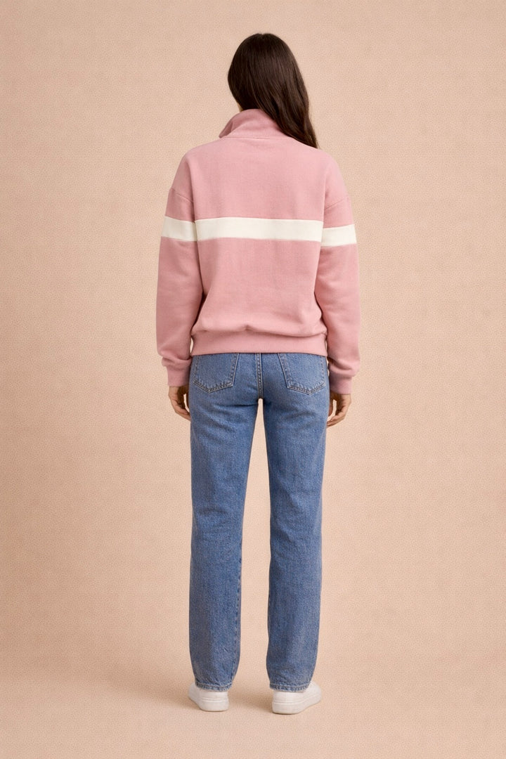 Paige Two Toned Half Zip Sweatshirt