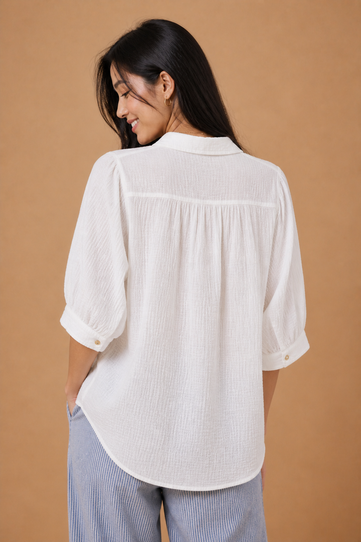 Kaia Mineral Washed Gauze Shirt