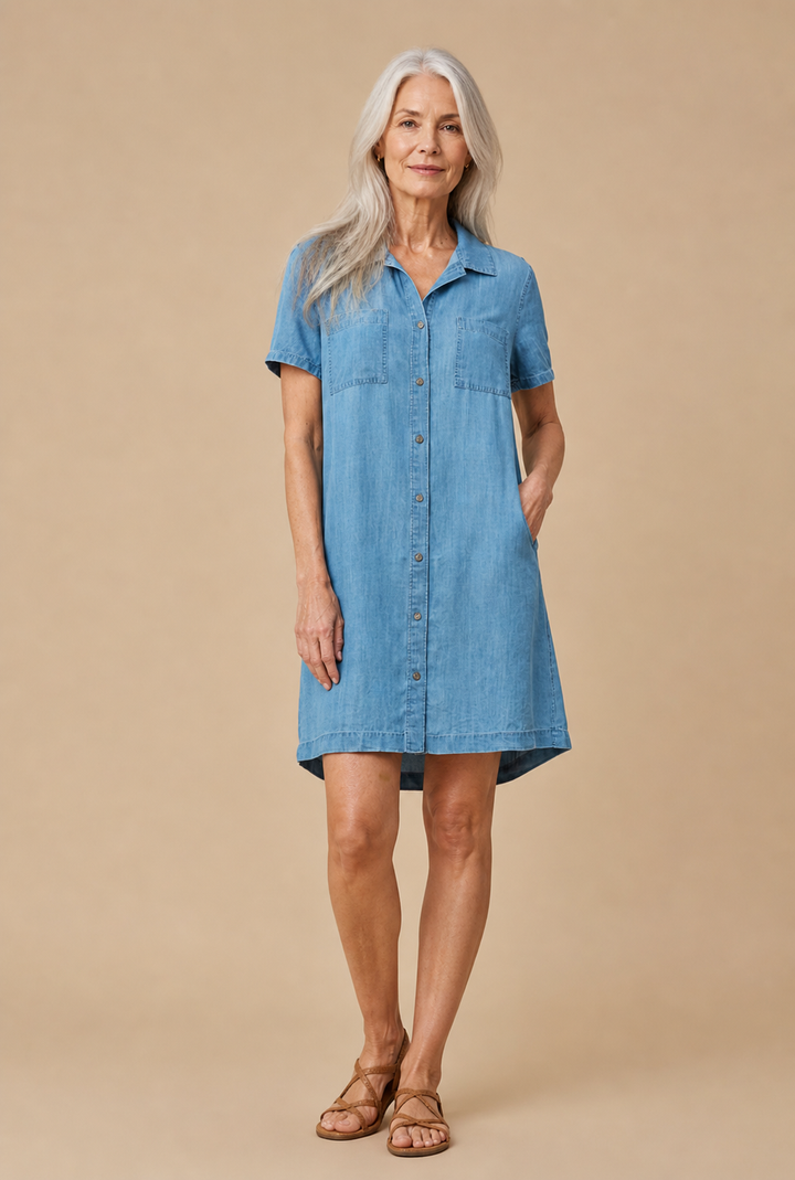 Bailee Button Down Tencel Shirt Dress