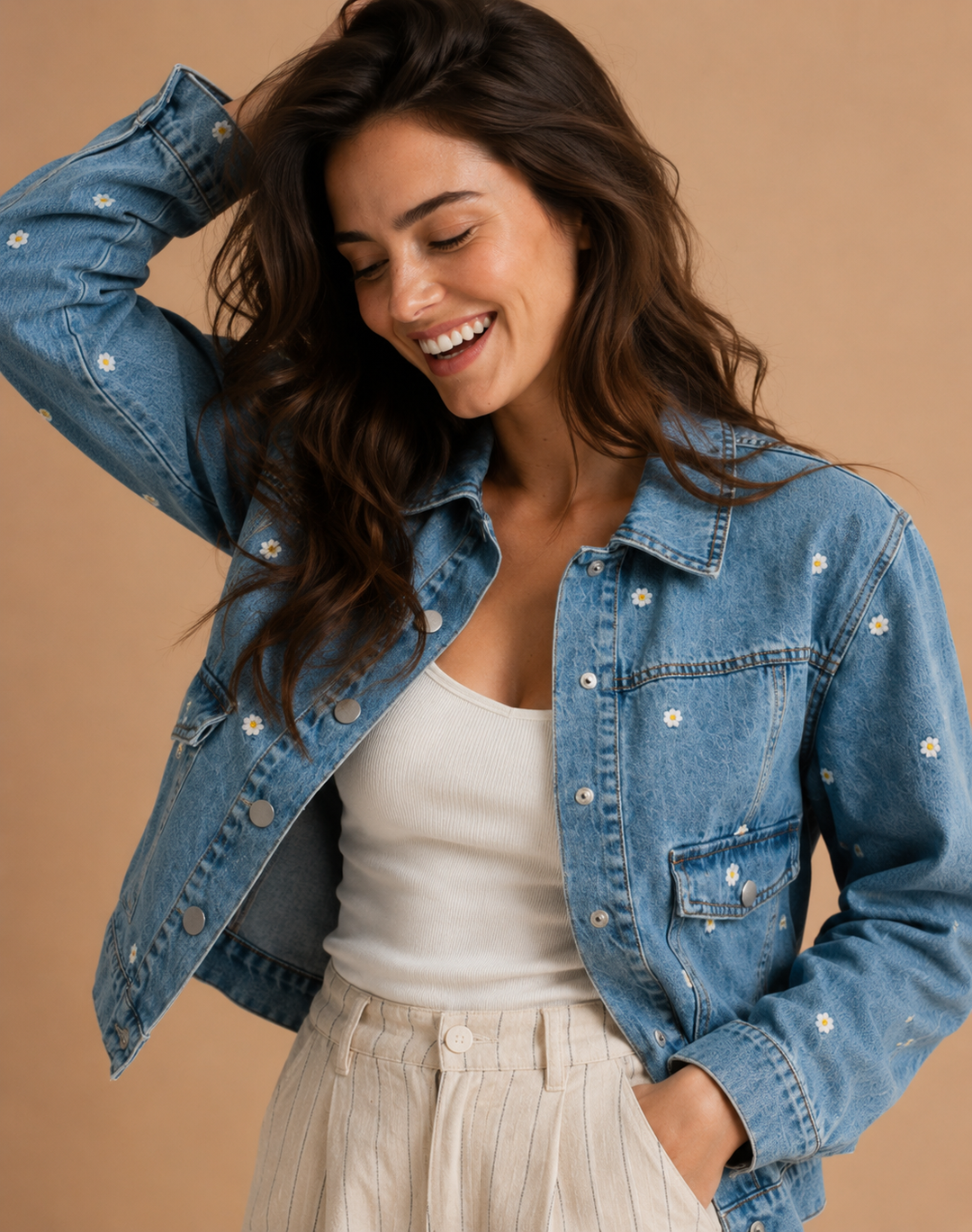 Vivienne Daisy Embroidered Denim Jacket