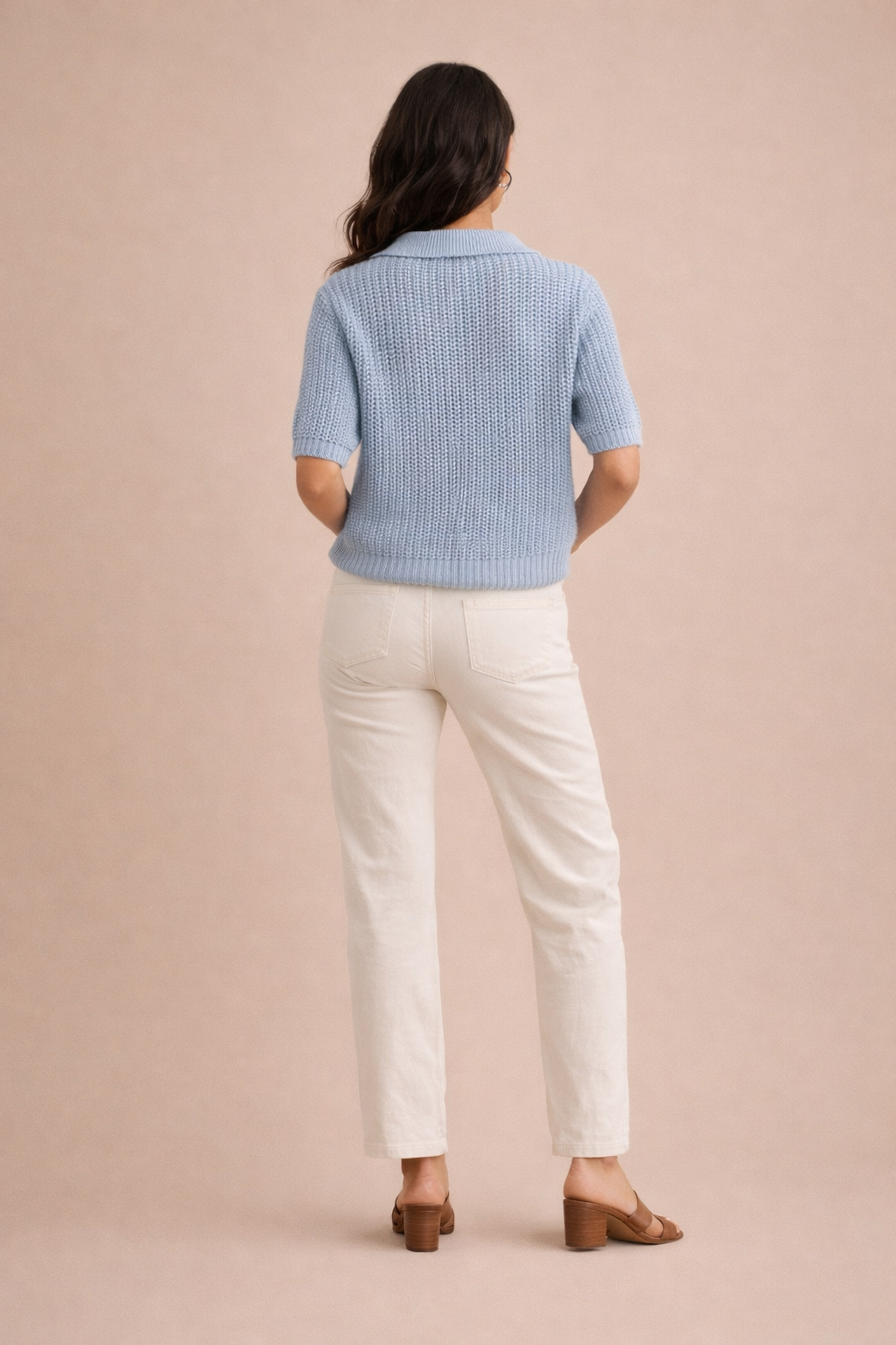 Keira Collared Short Sleeve Knit Top