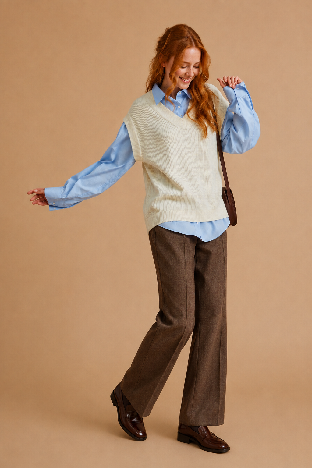 Emmeline Twofer Sweater Vest Shirt