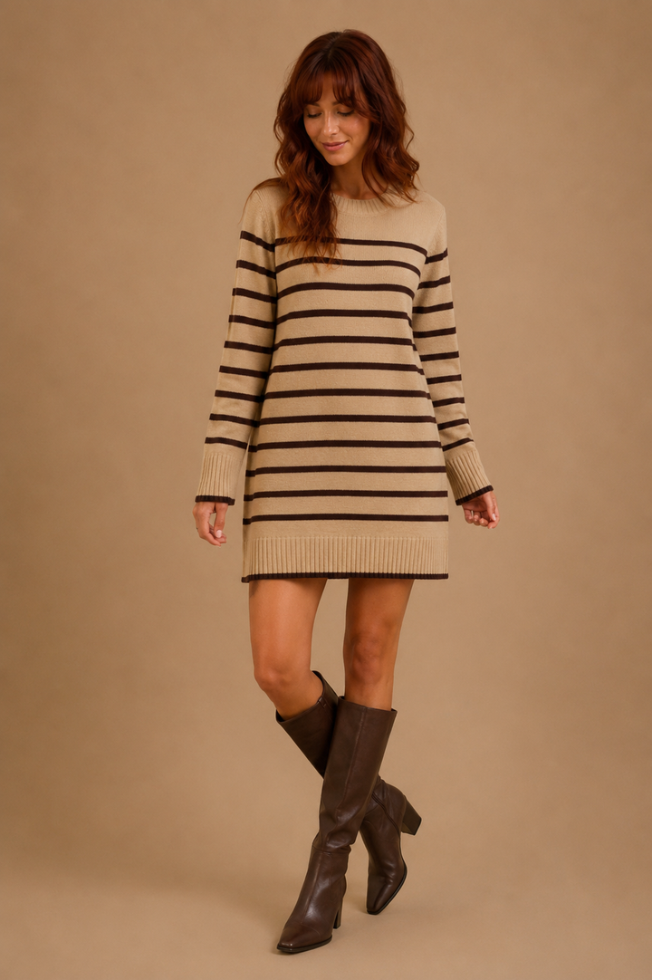 Tovina Striped Sweater Mini Dress