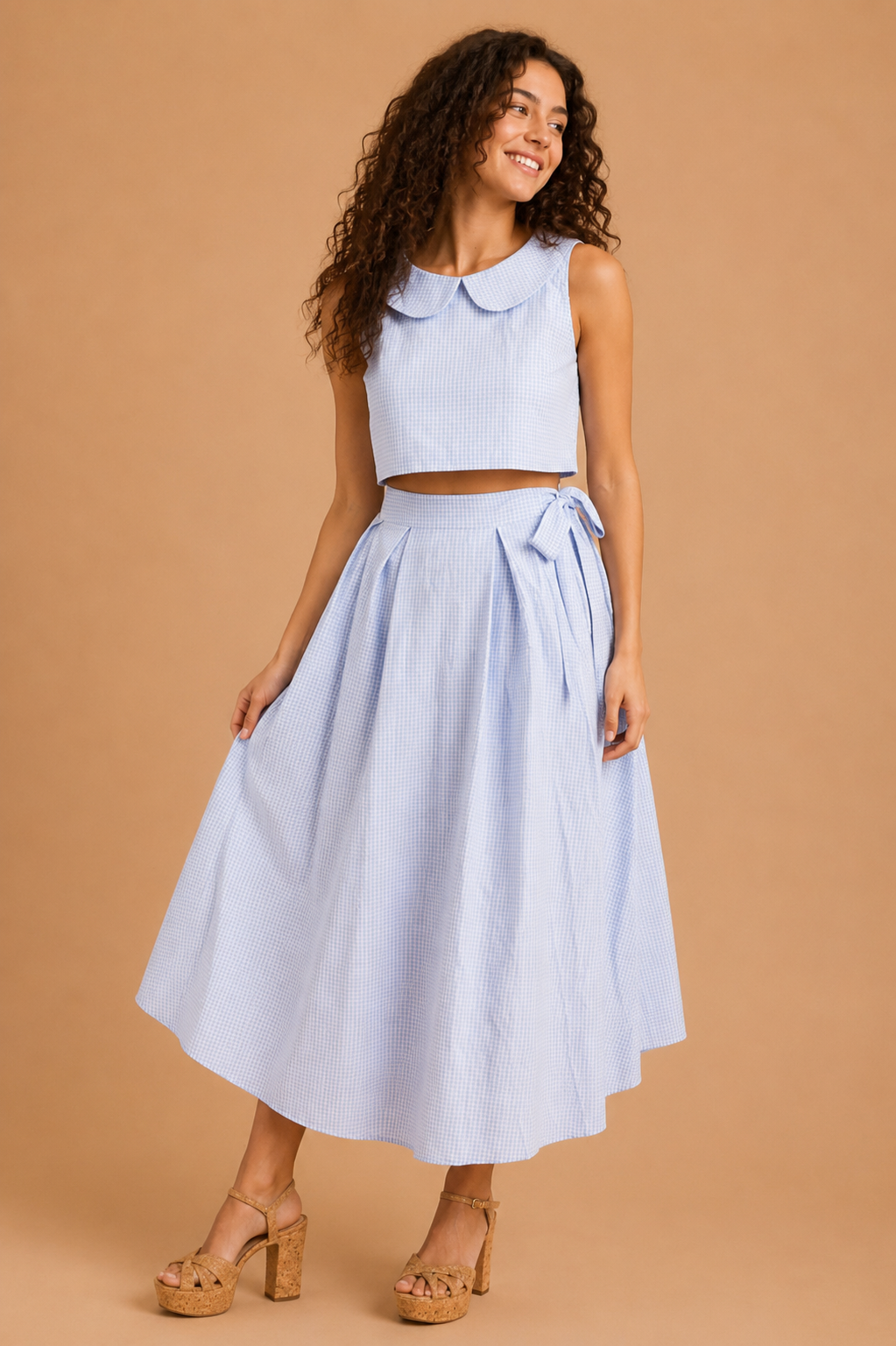 Juliette Gingham Plaid Crop Top