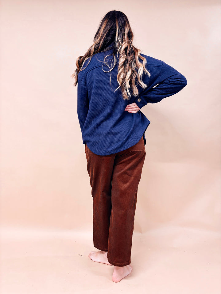 Marigold Textured Weave Button Down Shacket
