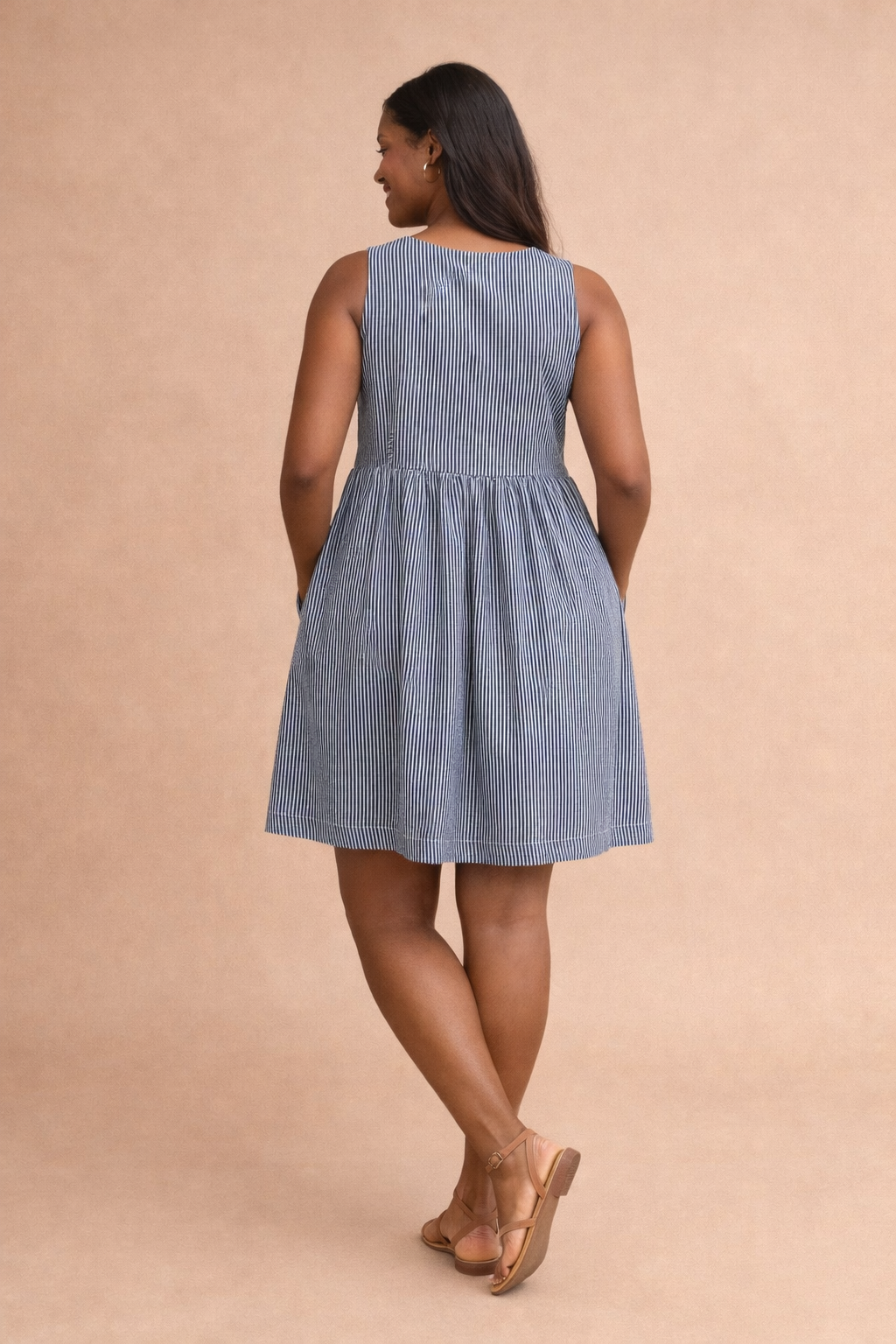 Megan Striped Bow-Knot Dress