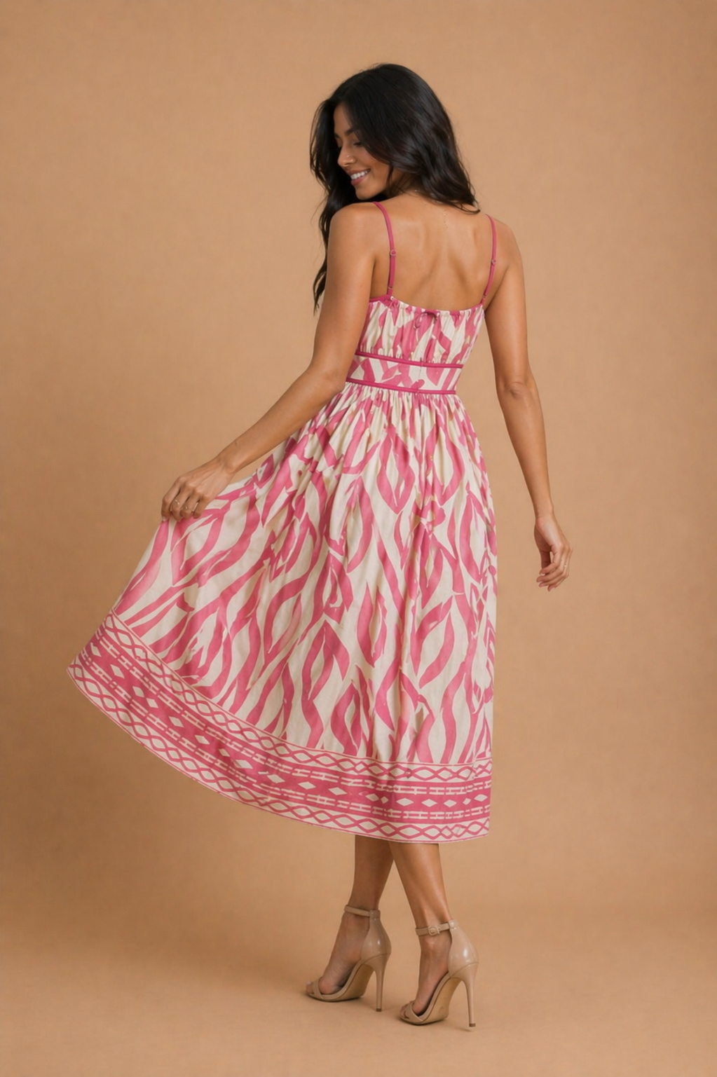 Mila Print Smocked Midi Dress