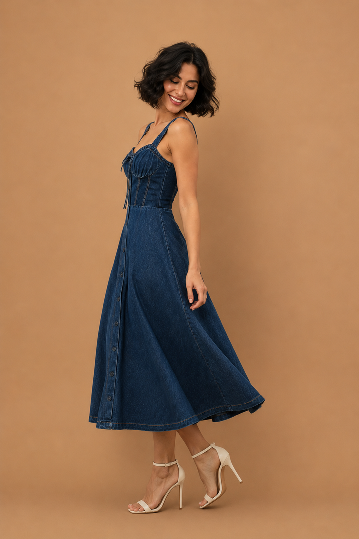 Una Denim Midi Dress