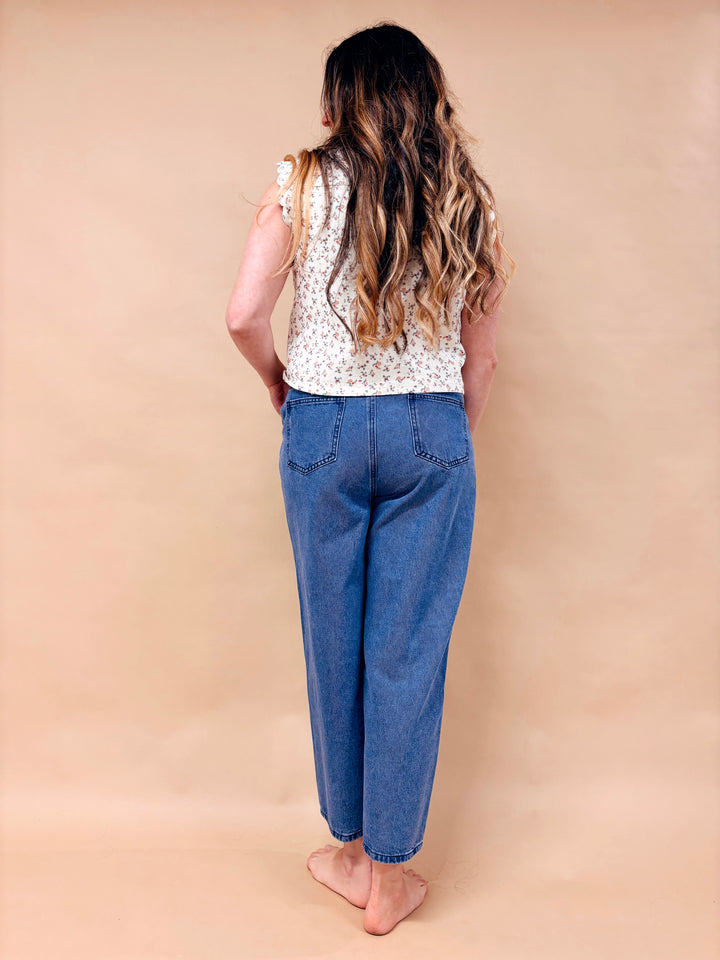 Clara Mini Pleated Denim Pants