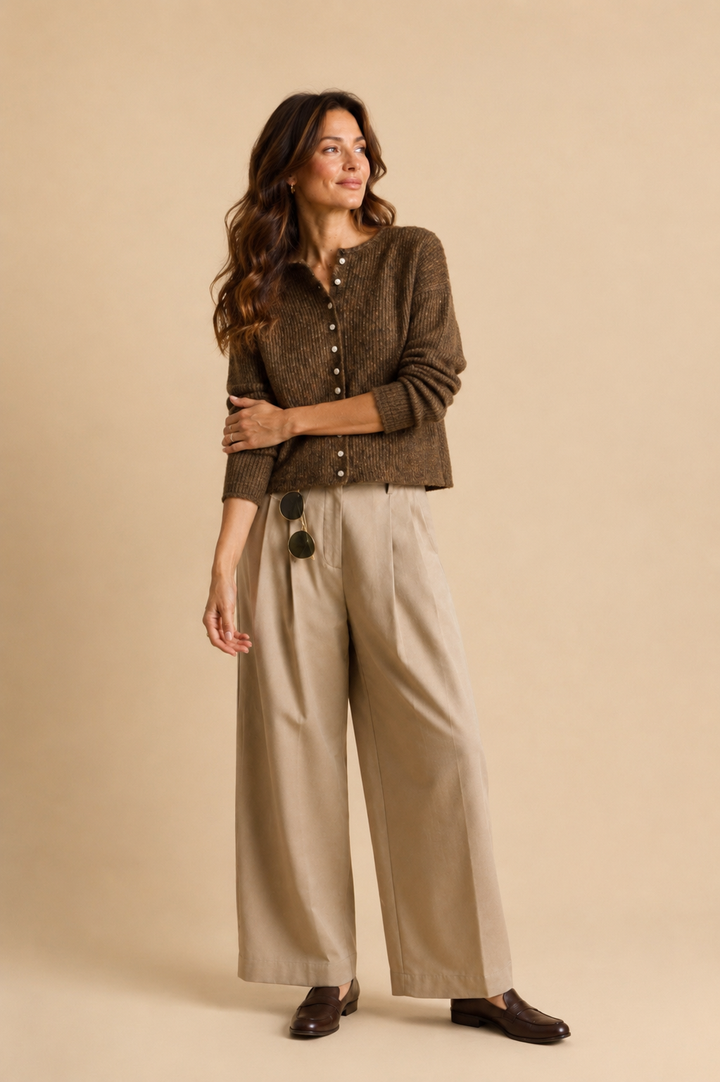 Rosalie Button Front Ribbed Sweater Cardigan