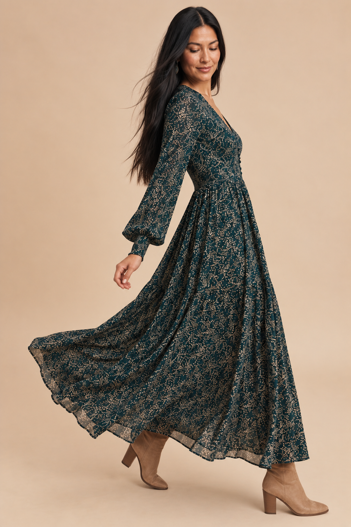 Sara Smocked Floral Maxi Dress