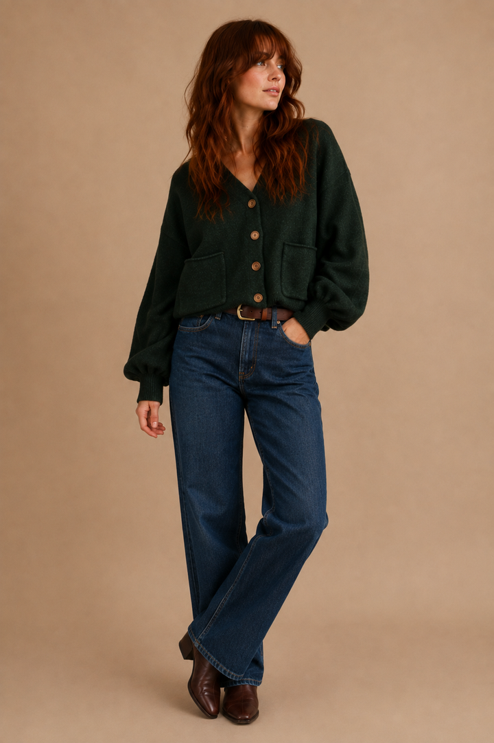 Dahlia V-Neck Button Up Cardigan Sweater