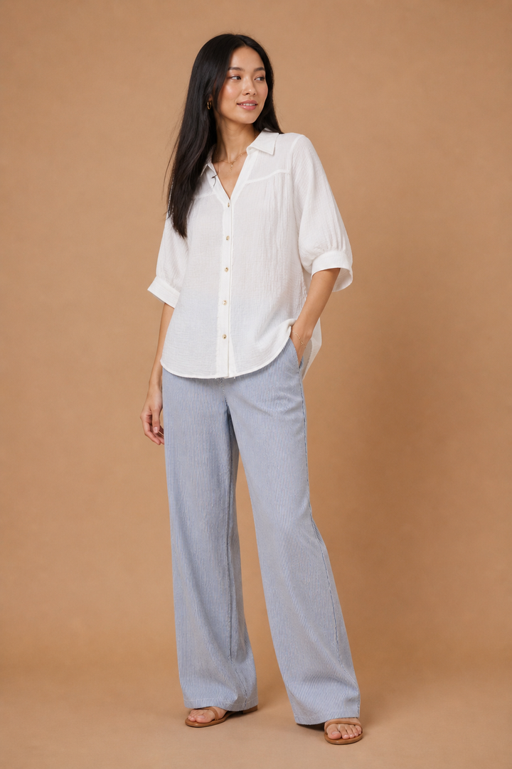 Kaia Mineral Washed Gauze Shirt