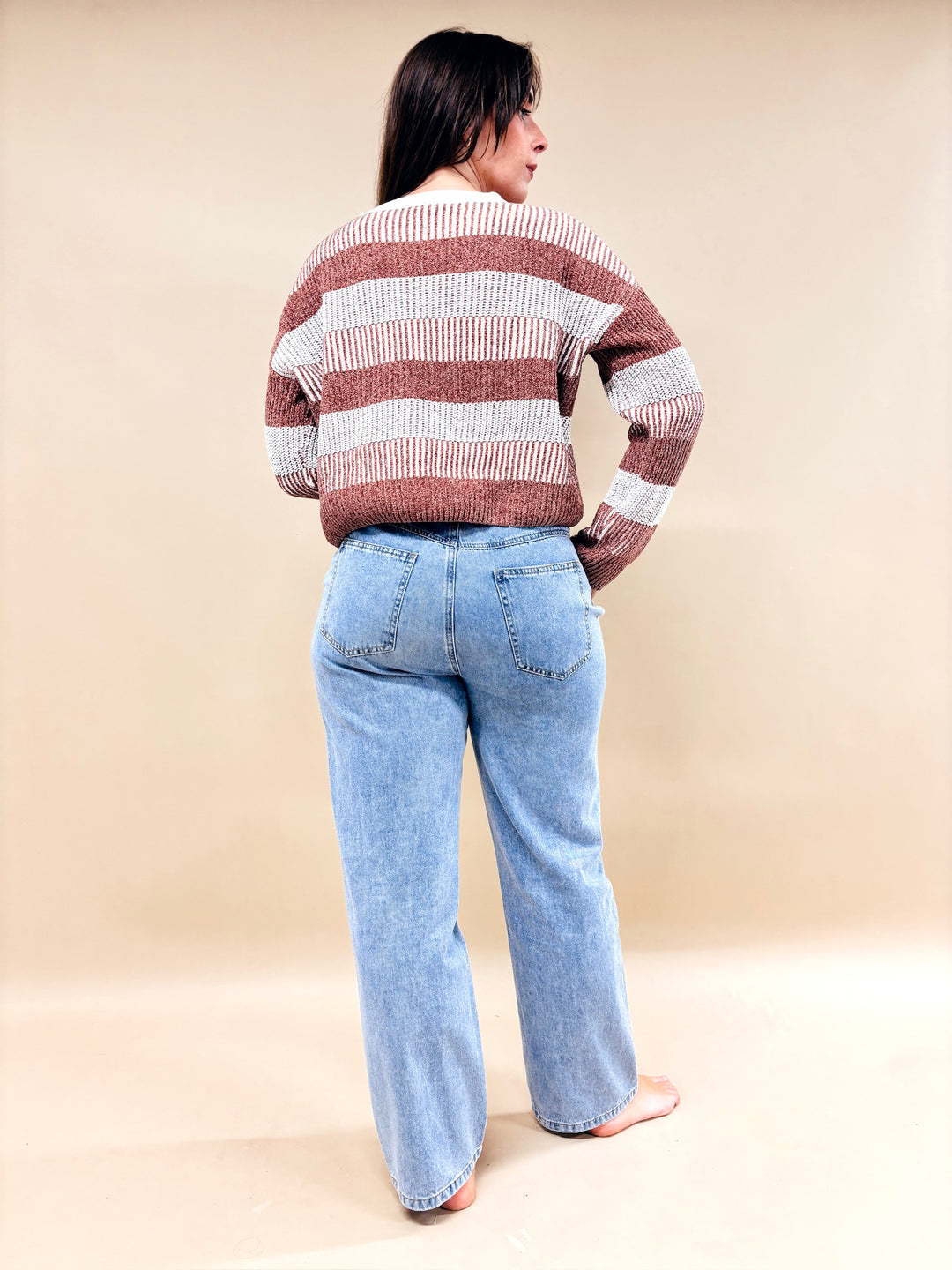 Emily Crewneck Multi Striped Sweater