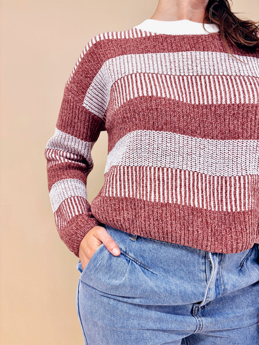 Emily Crewneck Multi Striped Sweater