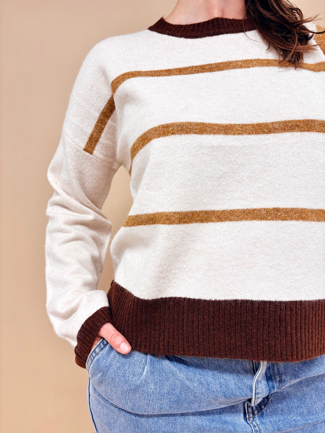 Emma Soft Yarn Color Block Sweater