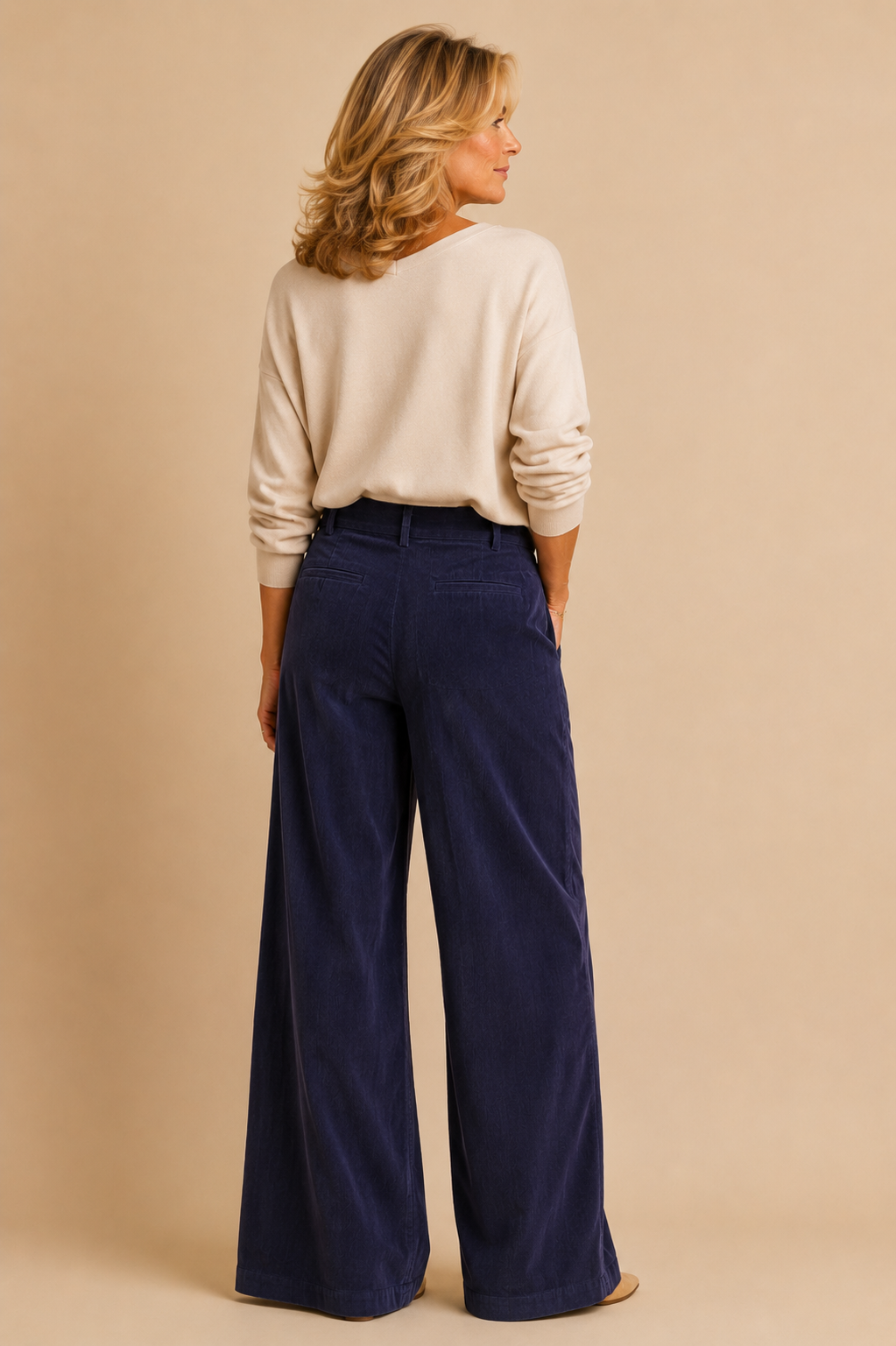 Jaclyn Pleated Wide Leg Corduroy Pants