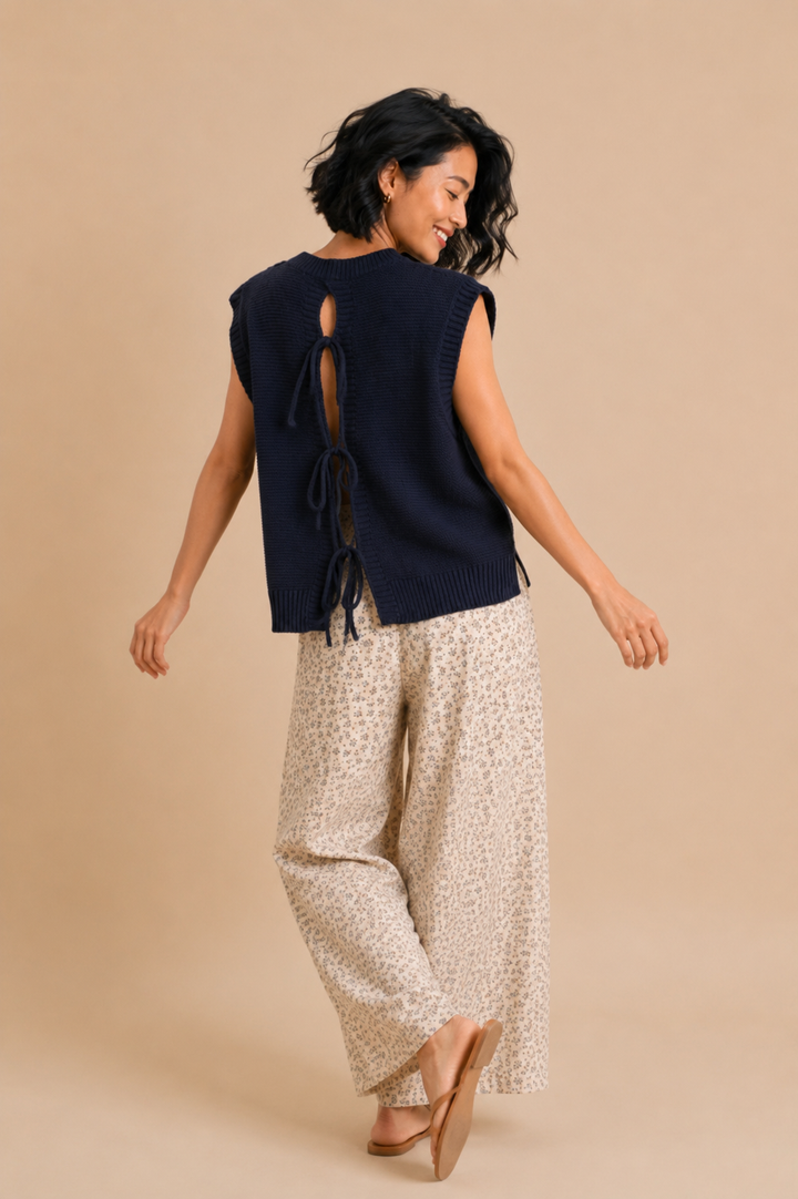 Daniella Tie Back Sweater Vest