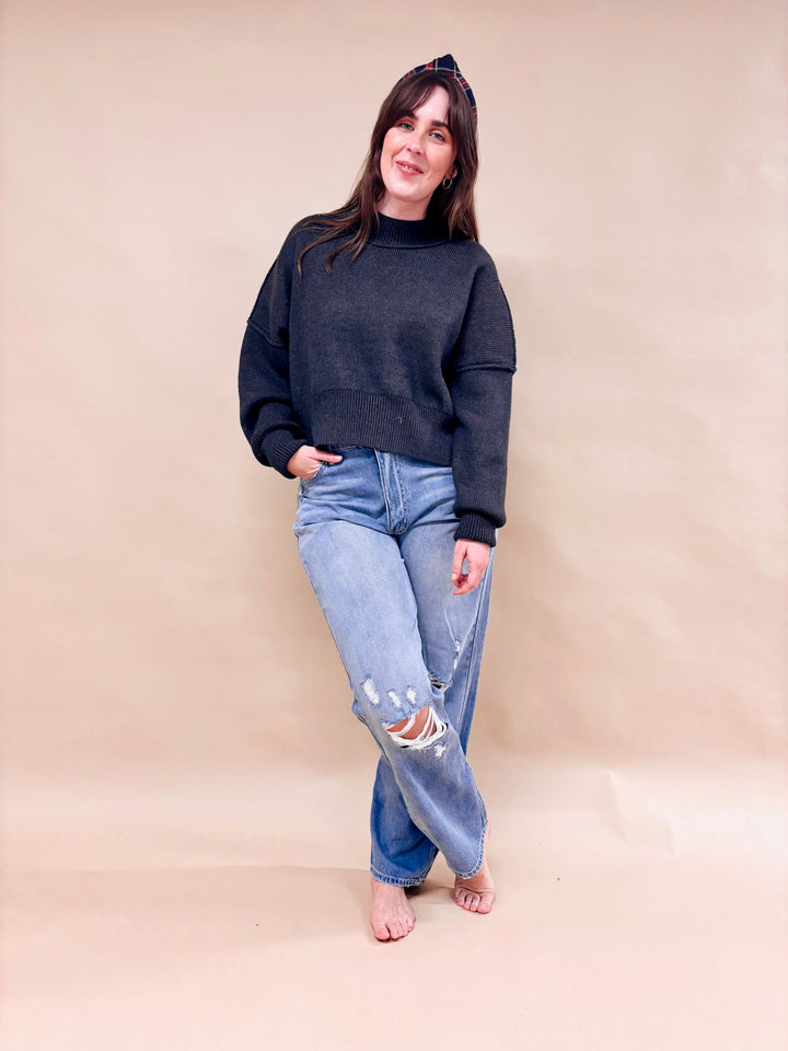 Regan Knit Mockneck Pullover Sweater