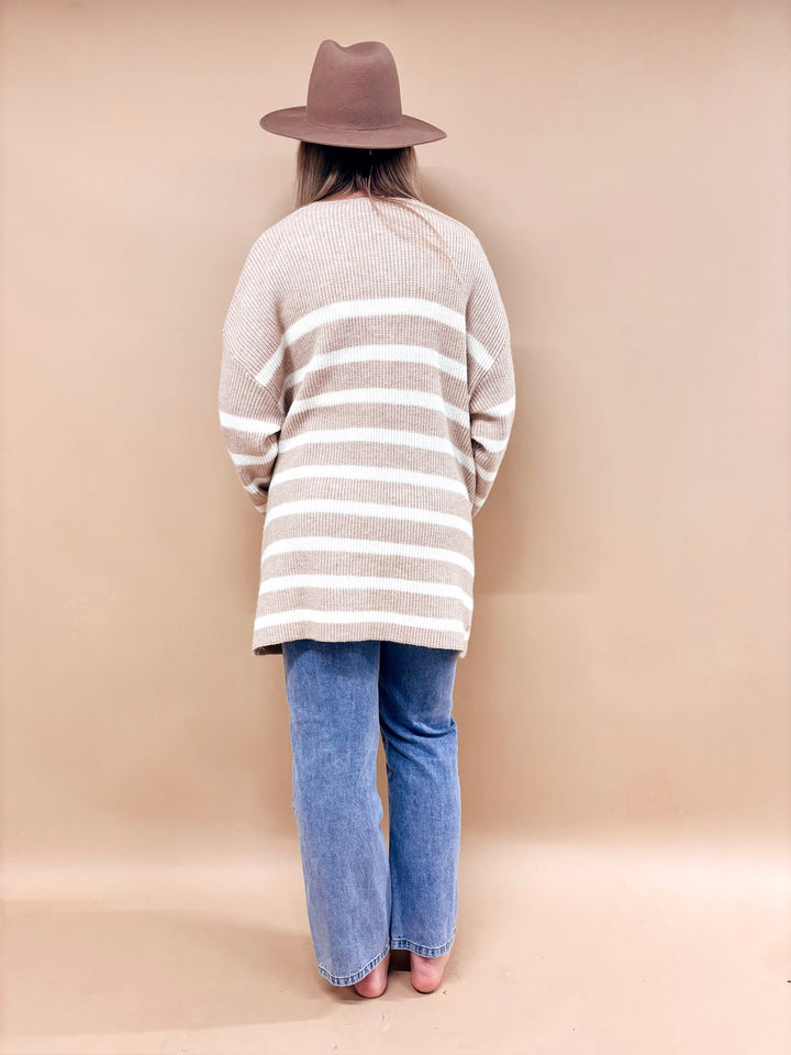 Zara Knit Striped Midi Cardigan